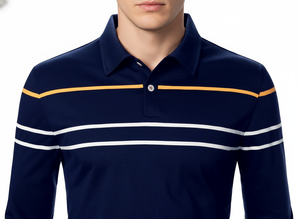 Nueva Llegada: Polo de Manga Larga a Rayas Horizontales para Hombre, Corte Clásico, Estilo Casual para Golf y Rugby - Product Image 3