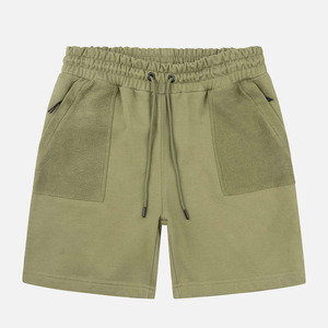 Pantalones Cortos Bermuda de Algodón Verde Oliva para Hombre, Cintura con Cordón, Bolsillos, Transpirables, Tejido de Punto, Corte Medio - Product Image 1
