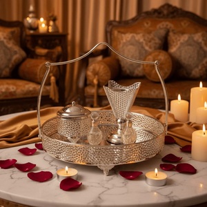 Quemador de Incienso de Lujo con Adornos Árabes, Quemador de Incienso de Metal Dorado de Alta Calidad, Decoración para el Hogar y Ramadán - Product Image 1