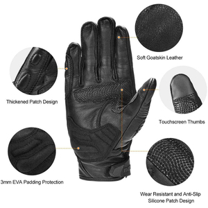 Gants de moto en cuir à manchette courte, gants de moto d'hiver à écran tactile pour hommes, gants de course, logo personnalisé OEM - Product Image 6
