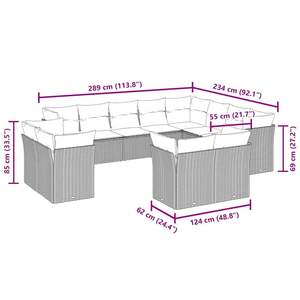 Conjunto de Sofás Grandes para Jardín en Ratán PE Marrón con Acero con Recubrimiento en Polvo, Producto de Primera Calidad - Product Image 3