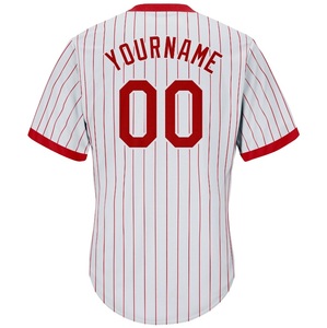 Camiseta de Béisbol Personalizada para Hombre, con Rayas Finas, Manga Corta, Cuello en V, Transpirable, de Poliéster, Uniforme Deportivo para Equipo - Product Image 5