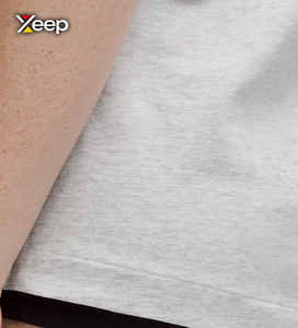 T-shirt décontracté pour femme XEEP personnalisé, respirant, léger, en tricot Spandex/Coton, uni, brodé, col en V, coupe ample - Product Image 4