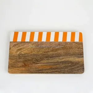 Tabla de Cortar de Madera de Mango con Diseño Esmaltado de KISWAH CRAFT, Diseño Moderno y Estándar, para Uso Doméstico y Comercial, Personalizable - Product Image 5