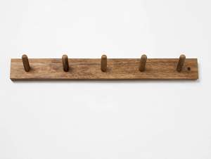 Wood <b>Wall</b> <b>Mounted</b> Eco-Friendly Modern <b>Coat</b> <b>Rack</b> 5 Hook Wooden Hat Hanger Peg Rail for Clothing Entryway Bedroom Bathroom - Product Image 3