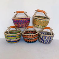 Panier Bolga en jonc de mer fait main durable, écologique, multifonctionnel, pour la décoration de la maison, rangement et organisation, design personnalisable