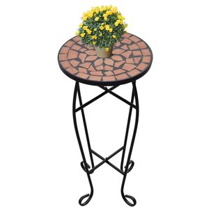 Mobile da esterno tavolino in mosaico con tavolo da pianta in Terracotta - Product Image 1