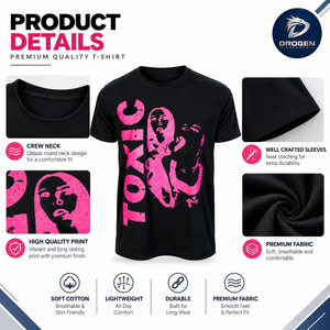 Custom <b>Red</b> Graphic Printed T <b>Shirt</b> Pink Print Streetwear Cotton Short Sleeve Unisex <b>Oversized</b> Graphic Tee Vintage Toxic Graphic - Product Image 2