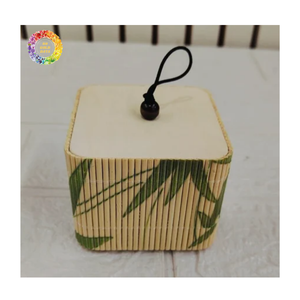 Boîte à rideaux en bambou rustique naturel, tissée à la main, emballage cadeau, boîte de rangement pour thé, souvenirs, bijoux et petits cadeaux de décoration intérieure - Product Image 1