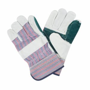 Guantes de Seguridad de Cuero Vacuno de Primera Calidad, Doble Palma, Resistentes, con Dorso de Algodón para Uso Industrial - Product Image 1