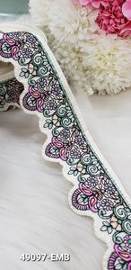 Dentelles brodées multicolores de qualité supérieure pour vêtements, saris, dupattas, artisanat, vente en gros, export, approvisionnement de qualité - Product Image 2
