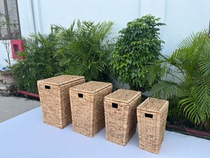 Ensemble de 4 paniers rectangulaires écologiques en jacinthe d'eau - Product Image 3