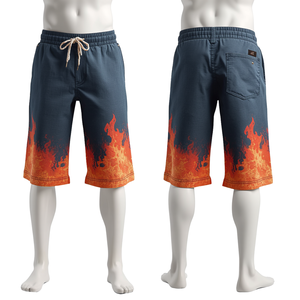 Shorts en toile vintage lavée pour homme, écologiques, respirants, à cordon de serrage et taille basse - Product Image 1