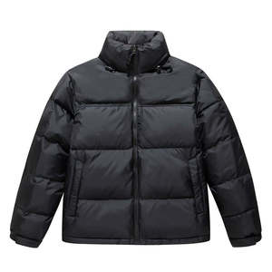 High Quality Men's Puffer <b>Jacket</b> Solid Green Lightweight Polyester Winter Casual Zipper Closure Windproof <b>Slim</b> <b>Fit</b> Quick Front - Product Image 3