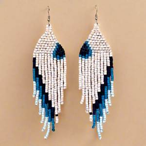 Boucles d'oreilles créoles brodées à la main de haute qualité, bijoux de mode bohème élégants pour femmes et filles - Product Image 4