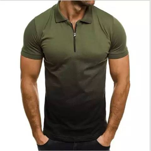 T-shirt décontracté pour homme, style vintage rétro, à fermeture éclair, en polyester/coton, manches courtes, coupe classique, tissé, imprimé numérique, séchage rapide - Product Image 6