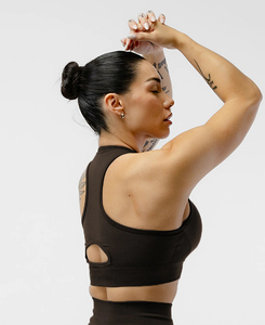 Conjunto de Yoga de 2 Piezas para Mujer, Color Negro, con Tirantes Cruzados, Cintura Media, Leggings Largos, Cierre Frontal, Transpirable, Sin Costuras, Spandex - Product Image 4
