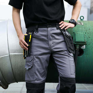 Pantalones de Trabajo para Hombre, con Múltiples Bolsillos, Transpirables, de Poliéster, Algodón y Lona, Estilo Otoñal, Peso Medio - Product Image 1