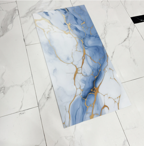 Piastrelle in ceramica antiscivolo effetto marmo 600x1200mm con linea dorata, completamente smaltate, resistenti agli acidi, per progetti villa e pavimentazioni/pareti, anche per bagno. - Product Image 3