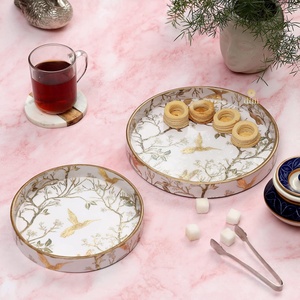 Bandejas Redondas de Madera MDF Ecológicas con Recubrimiento de Esmalte, Bandejas Decorativas de Resina para Cocina y Comedor, Hechas a Mano para el Hogar y Hoteles - Product Image 5