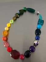 Collier pendentif multicouche en résine acrylique perlée style vintage pour femme, bijou fantaisie pour soirée, couleur et taille personnalisables