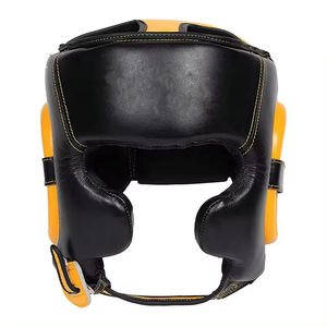 Casque de boxe en cuir durable, casque de protection pour hommes et femmes, réglable, équipement d'entraînement MMA, équipement de sparring, casque de sécurité - Product Image 1