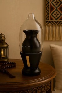 Quemador de Incienso Estilo Árabe Indio, Tapa de Vidrio, Base de Madera de Ciprés, Hecho a Mano, Decoración Religiosa para el Hogar, Hoteles, Aroma Jazmín, ArtisanVibe - Product Image 3