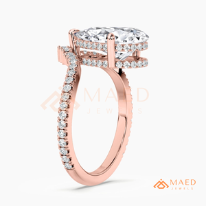 Rose Gold Pear Cut Moissanite <b>Ring</b> <b>Split</b> Band Engagement Bridal Jewelry Gift Women Wedding <b>Ring</b> - Product Image 6