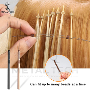 Professional Hair Extension Loop <b>Needle</b> Wire Threader Pulling Hook Tool For Micro Ring <b>Beads</b> Extensions Salon DIY Accessory - Product Image 5