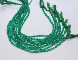 ลูกปัดหินออนิกซ์สีเขียวทรงรีเรียบขนาด 5x7 มม. ลูกปัดพลอยออนิกซ์สีเขียว 13 นิ้ว ลูกปัดหินออนิกซ์สีเขียวธรรมชาติทรงรีสำหรับทำเครื่องประดับ - Product Image 5