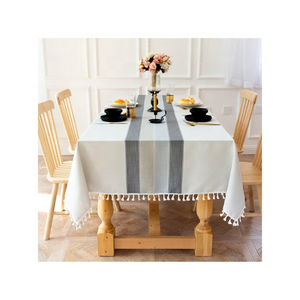 Luxury 60x90 Inches Eco-Friendly Machine Washable <b>Tablecloth</b> Chocolate Cotton Embroidered New Perfect Dining Gatherings Woven - Product Image 5