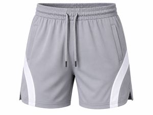 Men's <b>Black</b> Quick Dry Breathable Eco-Friendly Sport Shorts <b>White</b> Side <b>Stripes</b> Drawstring Waist Mid Rise Knitted Polyester Shorts - Product Image 5