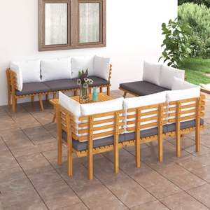 Conjunto de Muebles de Jardín en Gris Oscuro y Blanco para Patio - Product Image 1