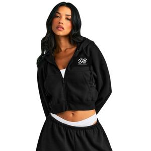 Sweat-shirt à capuche zippé tendance pour femme, coupe oversize décontractée, en polaire douce, à manches longues, coupe ample, pour l'hiver et le style urbain - Product Image 1