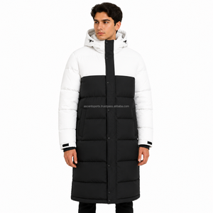 Parka matelassée à capuche pour homme, longue, épaisse, chaude, d'hiver, en duvet, résistante à l'eau, respirante, pour l'extérieur, par temps froid, vente en gros - Product Image 1
