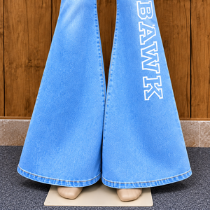 Women Denim Flare Jeans Wide Leg <b>Bell</b> Bottom Pants Flared Hem Comfort Style Custom Design Casual Wear Fashion Fit Custom Size - Product Image 6