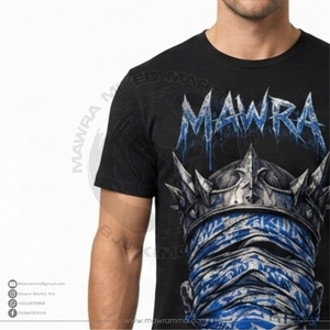 Camiseta Gráfica Negra Personalizada Mawra para Hombre, Impresión DTG, Estilo Urbano, MMA, Artes Marciales, Diseño de Corona, Manga Corta, Algodón - Product Image 4