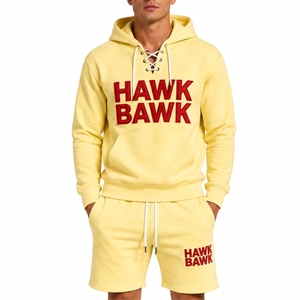 <b>Men</b> Pullover <b>Hoodie</b> <b>Shorts</b> <b>Set</b> Premium Comfortable Stylish Durable Casual Relaxed Modern Matching Adjustable Casual <b>Short</b> <b>Set</b> - Product Image 1