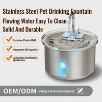 Bouteille d'eau intelligente pour animaux de compagnie de 2,2 L et distributeur automatique de nourriture - Fontaine à eau en acier inoxydable écologique pour oiseaux