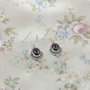 925 Sterling Silver <b>Garnet</b> Drop <b>Earrings</b> Rose Gold Yellow Gold Plated Handmade Vintage Boho Women Jewelry - Product Image 5