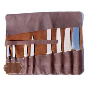 Custom Rolling Chef Knife <b>Tool</b> Set With <b>Leather</b> Straps Trim Quick <b>Leather</b> Made in Pakistan LKR-0025 - Product Image 3