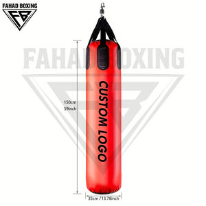 Nouveau sac de frappe noir et rouge avec design personnalisé portable, sacs de frappe lourds en cuir véritable et PU avec remplissage de sable - Product Image 4