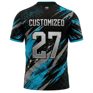 Camiseta Deportiva Corta al Por Mayor, Premium, de Spandex/Poliéster, con Estampado de Grafiti de Fútbol, Antibacteriana, Ecológica, de Secado Rápido y Transpirable - Product Image 3