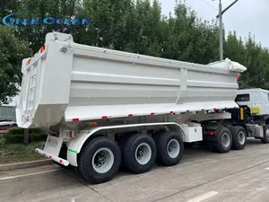Sand/Stone/Ore/Mine 3 Axle 35cbm 40cbm 60/80 Tons U Shaped Heavy Truck Rear End Dump Truck Semi Trailer Tipper Trailer For Sale