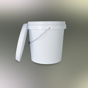 Seau recyclable pour le stockage et le transport de peinture, forme ronde, seau en plastique PP blanc, cylindrique, non toxique, inodore, 15L - Product Image 3