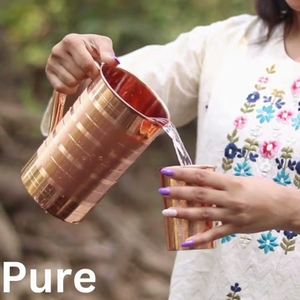 Service de table de luxe en cuivre avec verres, fournisseur en gros d'exportation en Inde - Product Image 1