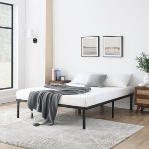 King 14-Inch Heavy Duty Steel Slat Twin XL <b>Platform</b> <b>Bed</b> <b>Frame</b> with Under-<b>Bed</b> Storage No Box Spring Needed Black - Product Image 2