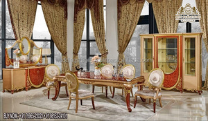 Muebles tallados a mano con corte de diamante para comedor, conjunto de comedor de lujo de aspecto francés, doble tallado a mano, comedor de 4 plazas - Product Image 3