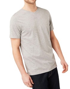 T-shirt de luxe pour homme 100% coton, coupe décontractée, col en V, manches courtes, séchage rapide, couleur gris, vêtements décontractés, vêtements de sport et de fitness - Product Image 1