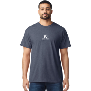 Camiseta para Hombre, Color Azul Marino Jaspeado, Personalizada, de Algodón, Manga Corta, Cuello Redondo, Ropa Casual, Prenda Lisa al por Mayor - Product Image 2